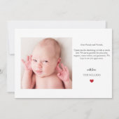 Geboorte aankondiging Kaart Baby Aankondiging Foto (Achterkant)