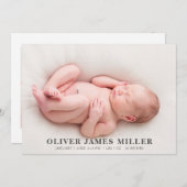 Geboorte aankondiging Kaart Baby Aankondiging Foto (Voorkant / Achterkant)