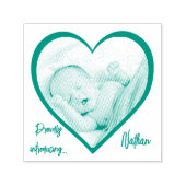 Geboorte aankondiging mooi hart  zelfinktende stempel (Design)