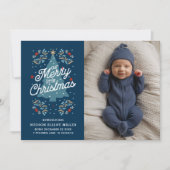 Geboorte Aankondiging Onze Vrolijke Kleine Kerstmi (Voorkant)