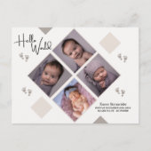 Geboorte aankondiging Pasgeborene eenvoudig met fo Briefkaart (Voorkant)