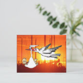 Geboorte Aankondiging Stork & Baby DIY Briefkaart (Staand voorkant)