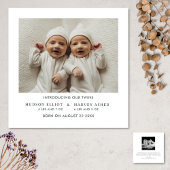 Geboorte Aankondiging Tweeling Minimalistische Vie