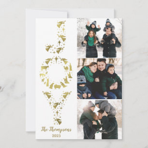 Geboorte Afbeelding Kerst Kaart, JOY Gold Foil Feestdagenkaart
