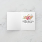  Geboorte Afbeelding omringd door poinsettias Bedankkaart (Binnen)