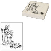 Geboorte baby Jesus illustratie kunststempel Rubberstempel (Gestempeld)