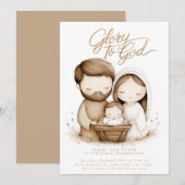 Geboorte Baby Jezus Hulde aan God Kerst Kaart (Voorkant / Achterkant)