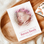 Geboorte Baby Meisje Fotocollage Eenvoudig Minimal Aankondiging