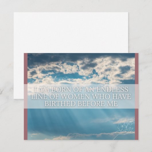 Geboorte Bevestiging Kaart (Voorkant / Achterkant)