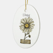 Geboorte Bloem APRIL Verjaardag Daisy Keramisch Ornament (Links)