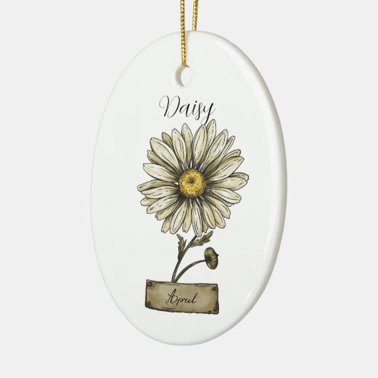 Geboorte Bloem APRIL Verjaardag Daisy Keramisch Ornament (Links)