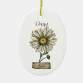 Geboorte Bloem APRIL Verjaardag Daisy Keramisch Ornament (Voorkant)