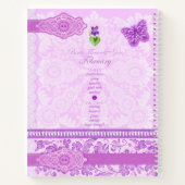 Geboorte Bloem en Gem Februari Kant Groot Notitieboek (Achterkant)