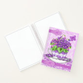 Geboorte Bloem en Gem Februari Kant Groot Notitieboek (Binnen)