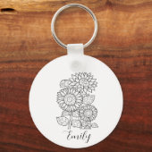 Geboorte Bloem - Gepersonaliseerde Geboorte Bloem Sleutelhanger (Voorkant)