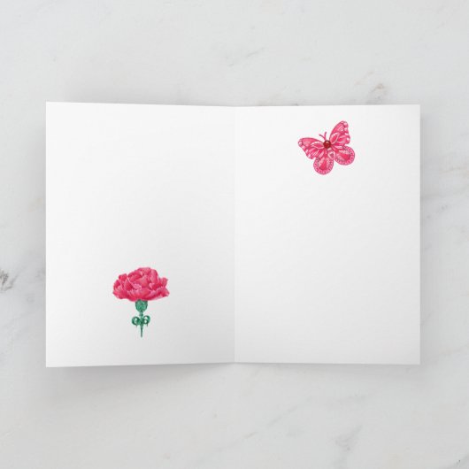 Geboorte Bloem Januari Krijt Gepersonaliseerde Kaa Kaart (Binnen)