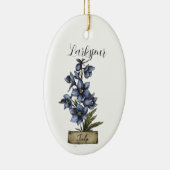 Geboorte Bloem JULI Verjaardag Larkspur Keramisch Ornament (Rechts)