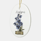 Geboorte Bloem JULI Verjaardag Larkspur Keramisch Ornament (Links)