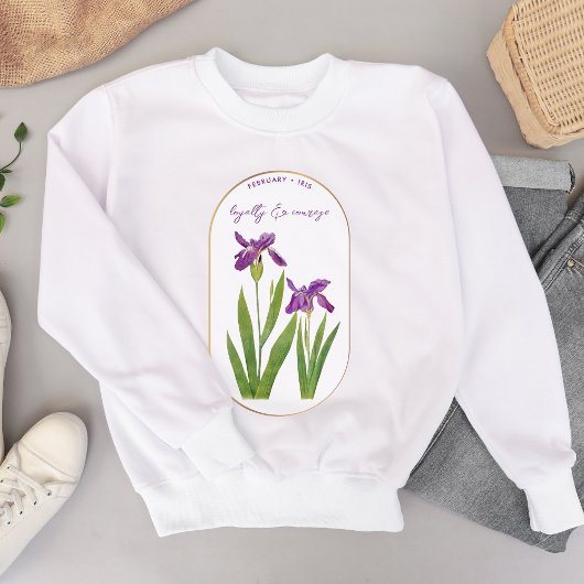 Geboorte Bloem Maand Februari Verjaardag Iris Trui