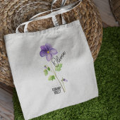 Geboorte Bloem Maand Februari Violet Naam Canvas t Tote Bag