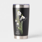 Geboorte Bloem Maand Januari Snowdrop Naam Geïsoleerde Drinkbeker (Voorkant)