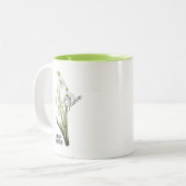Geboorte Bloem Maand Januari Snowdrop Naam Tweekleurige Koffiemok (Voorkant links)