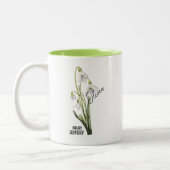 Geboorte Bloem Maand Januari Snowdrop Naam Tweekleurige Koffiemok (Links)