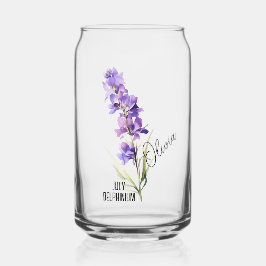 Geboorte Bloem Maand Juli Delphinium Naam Blikvorm Glas