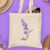 Geboorte Bloem Maand Juli Delphinium Naam Canvas t Tote Bag