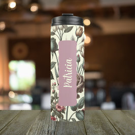 Geboorte Bloem Maand Juni Roos gepersonaliseerd Thermosbeker