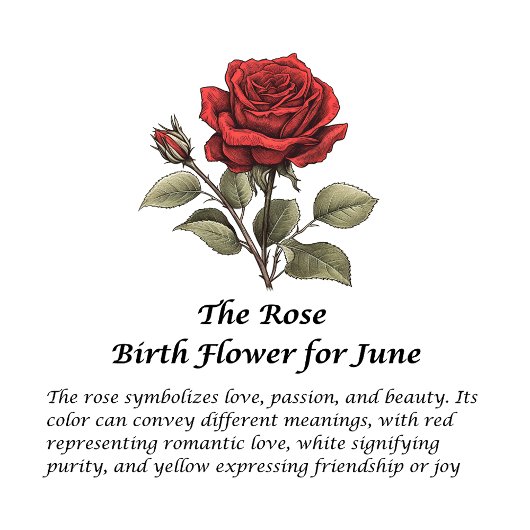 Geboorte Bloem Maand Juni Roos gepersonaliseerd Thermosbeker