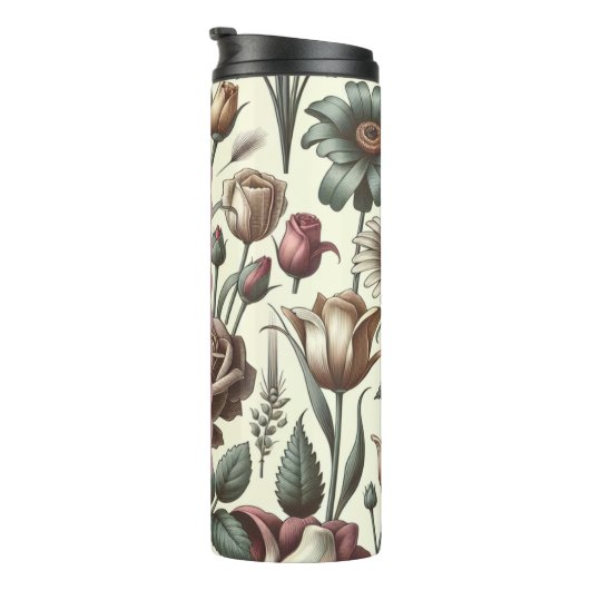 Geboorte Bloem Maand Juni Roos gepersonaliseerd Thermosbeker (Geroteerd rechts)