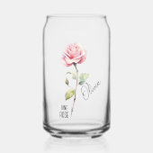 Geboorte Bloem Maand Juni Roos Naam Blikvorm Glas (Voorkant)