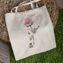 Geboorte Bloem Maand Juni Roos Naam Tote Bag