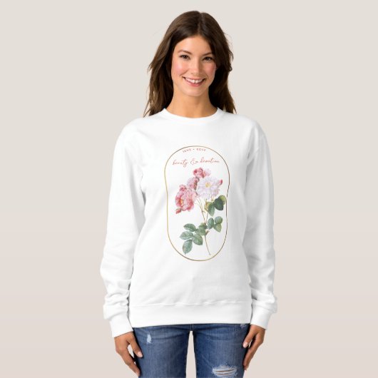 Geboorte Bloem Maand Juni Verjaardag Roos Trui (Voorkant volledig)