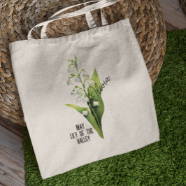 Geboorte Bloem Maand kan Lelie van de vallei naam Tote Bag