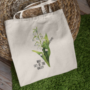 Geboorte Bloem Maand kan Lelie van de vallei naam Tote Bag