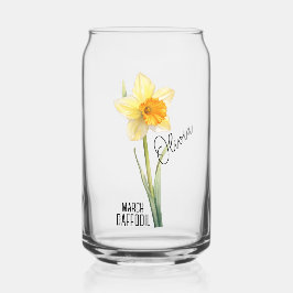 Geboorte Bloem Maand Maart Daffodil Naam Blikvorm Glas