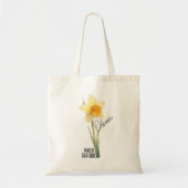 Geboorte Bloem Maand Maart Daffodil Naam Canvas ta Tote Bag (Voorkant)