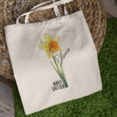 Geboorte Bloem Maand Maart Daffodil Naam Canvas ta Tote Bag