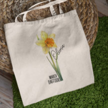 Geboorte Bloem Maand Maart Daffodil Naam Canvas ta
