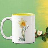 Geboorte Bloem Maand Maart Daffodil Naam Tweekleurige Koffiemok