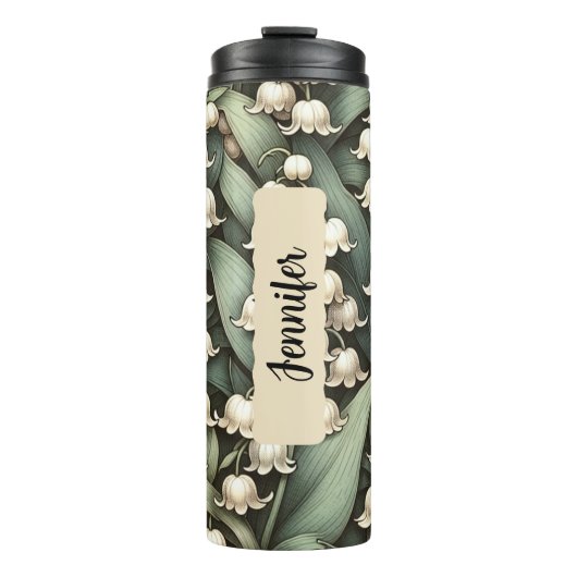 Geboorte Bloem Maand May Lilly van de Vallei Naam Thermosbeker (Voorkant)