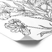 Geboorte bloem maand minimalistische inkt poster (Hoek)