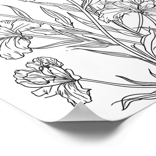 Geboorte bloem maand minimalistische inkt poster (Hoek)