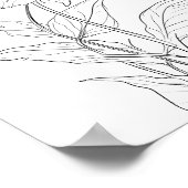 Geboorte bloem maand minimalistische inkt poster (Hoek)