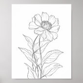 Geboorte bloem maand minimalistische inkt poster (Voorkant)