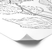 Geboorte bloem maand minimalistische inkt poster (Hoek)