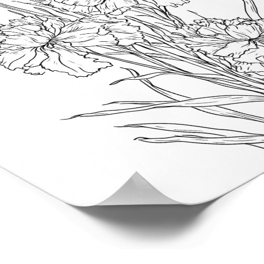 Geboorte bloem maand minimalistische inkt poster (Hoek)