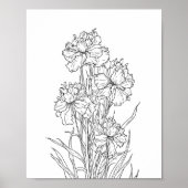 Geboorte bloem maand minimalistische inkt poster (Voorkant)